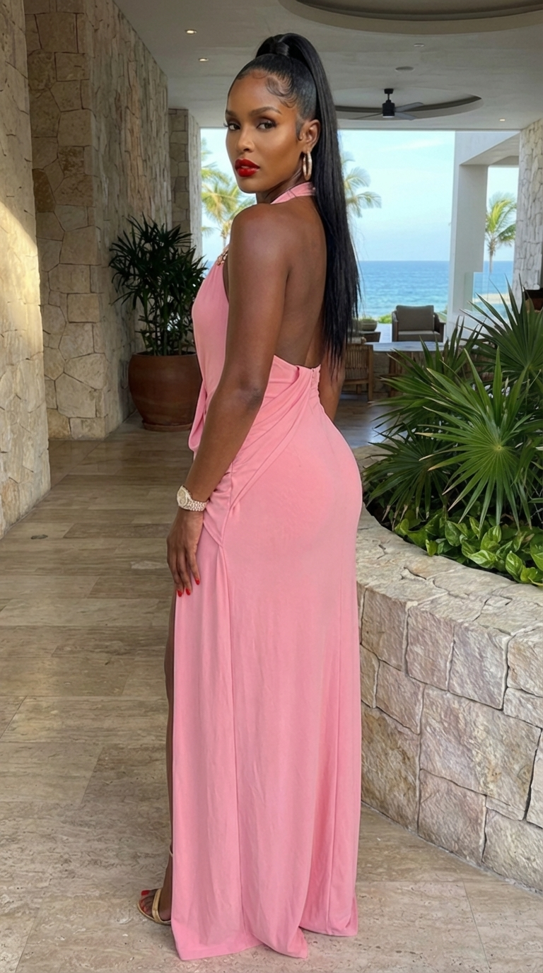 Plunging, Deep V-neckline In A Halter Style