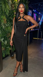Halter-style Bodycon Midi Dress