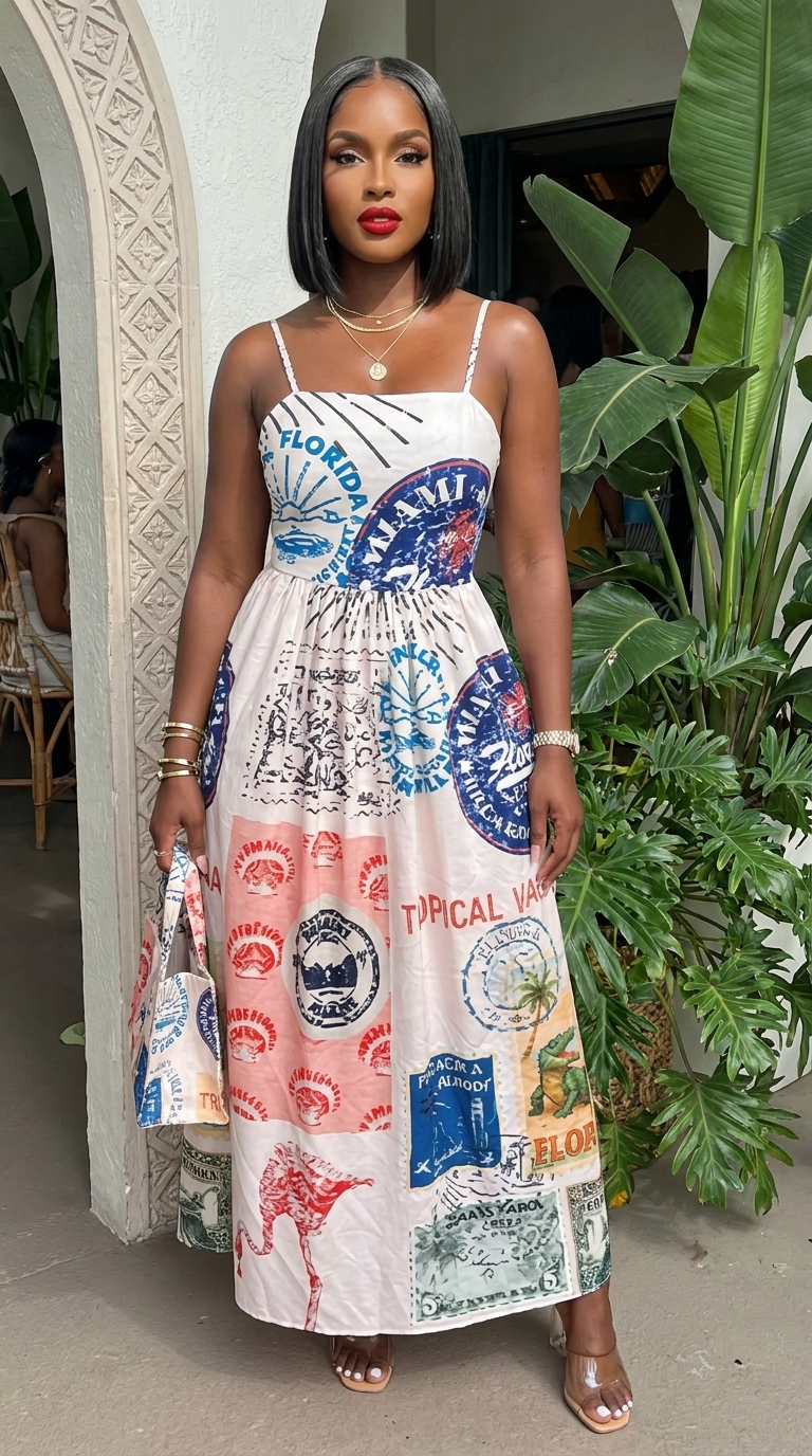 Italian Escape maxi dress by My Store, flowing fabric, floral pattern, and sleeveless design displayed on a hanger.