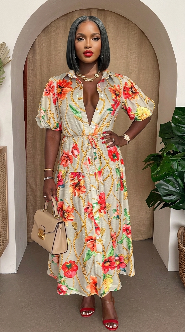 My Store Tropic Thread Dress in vibrant floral print, sleeveless with a flowing, lightweight fabric perfect for summer.