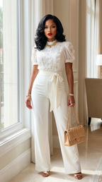 Multi Butterfly Sheer Pattern Jumpsuit