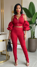 Puff Sleeve Hoodie Set