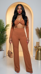 Open Shoulder Cutout Detail Jumpsuit