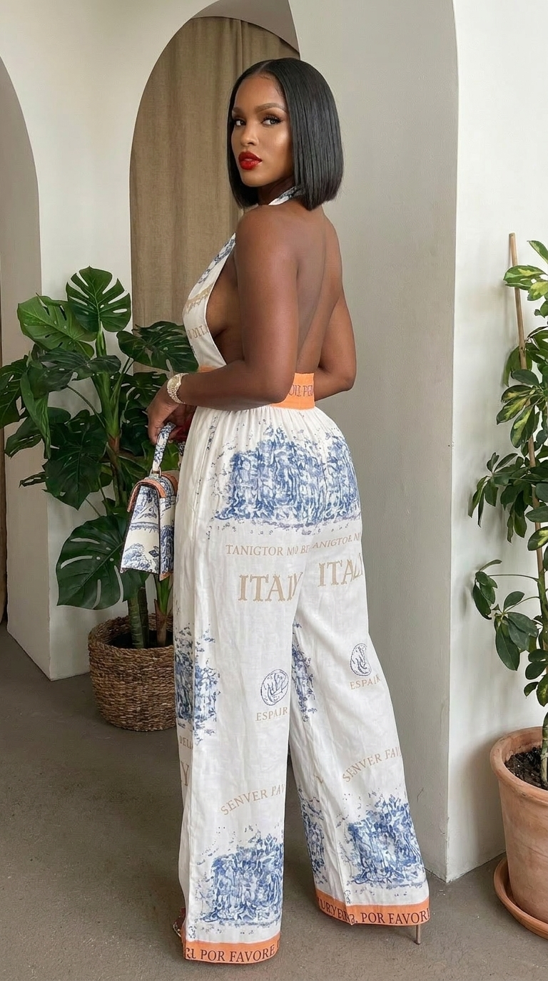 Italian Escape Halter Jumpsuit