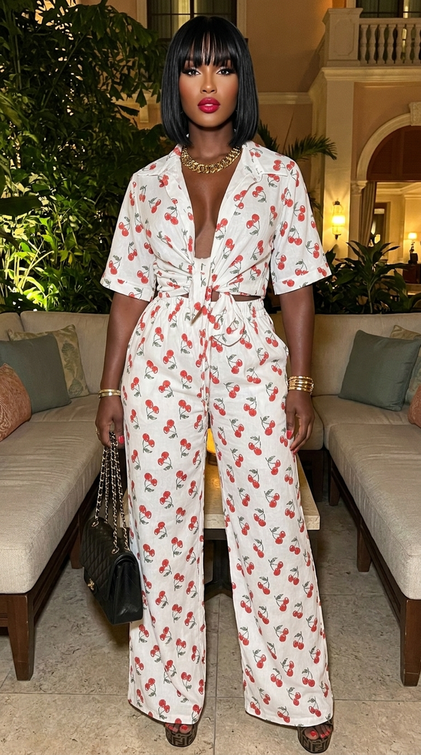 Cherry Pop Wide-leg Set