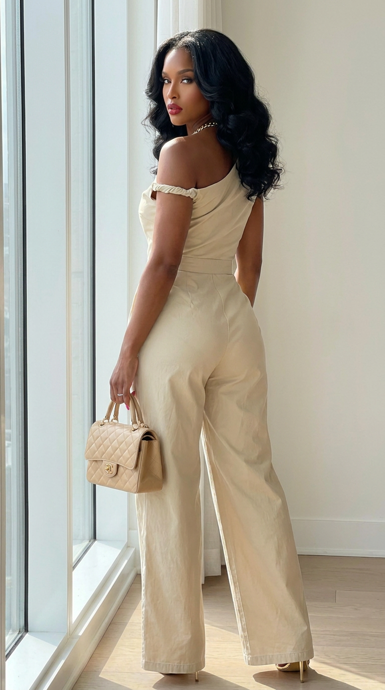 Chic Poise One-shoulder Jumpsuit