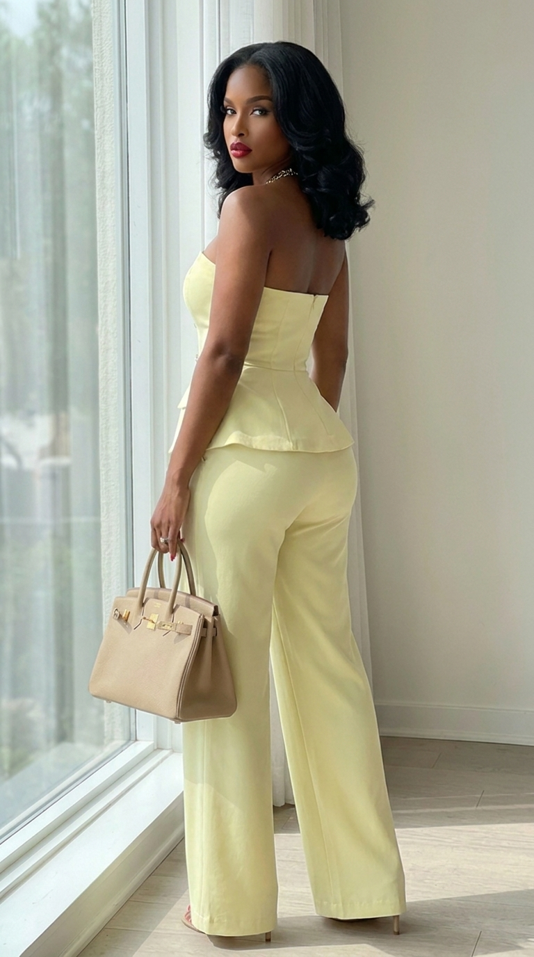 Off Shoulder Waist Cinched Wide Leg Sets