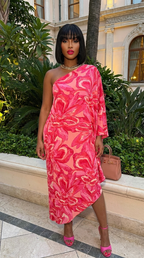 Chasing Petals One Sleeve Dress