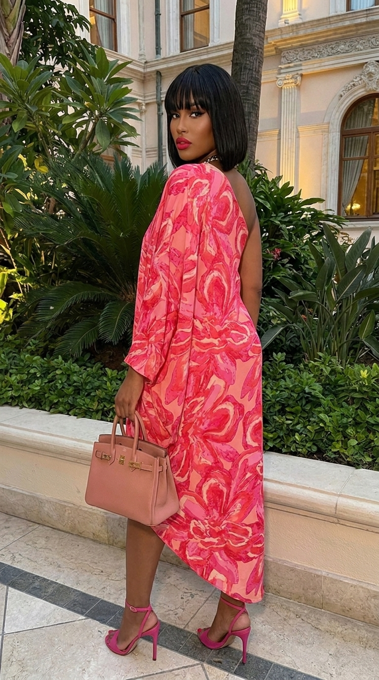 Chasing Petals One Sleeve Dress