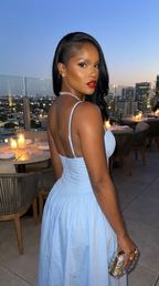 Solid Sleeveless Ruched Bust A Line Dress
